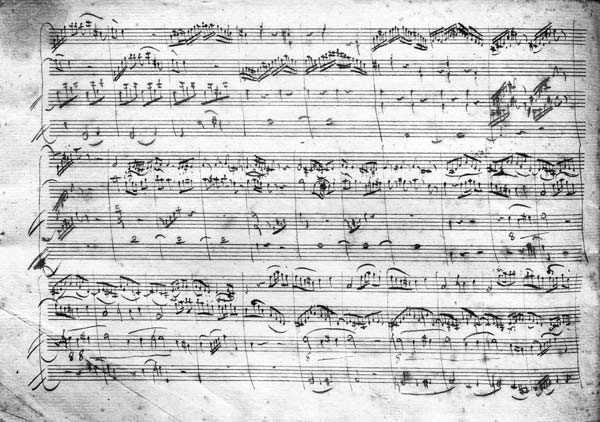 Trio in G major for violin, harpsichord and violoncello (K 496) 1786 (2nd page) van Wolfgang Amadeus Mozart