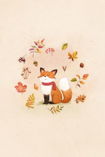 Fox In Fall Foliage