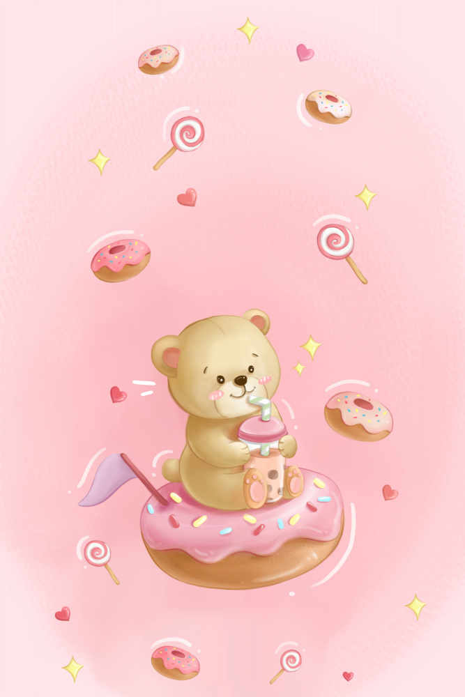 Teddy Bear and Donut cake van Xuan Thai