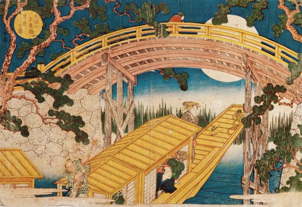 Fan Bridge Moonlight, from ''Views of Mount Tempo'', 1834 (see also 17723) van Yashima Gakutei