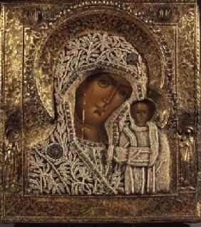 Detail of an icon showing the Virgin of Kazan
