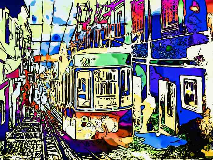 Strassenbahn in Lissabon van zamart