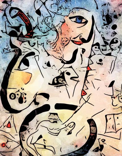 Miro trifft Chagall (Le profil et l\\\'enfant rouge)