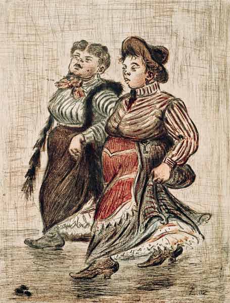H.Zille / Two street girls / 1902 van Heinrich Zille